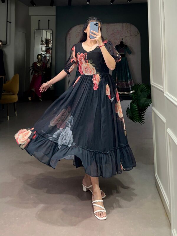Bloom Beautifully Western Frock (Black)