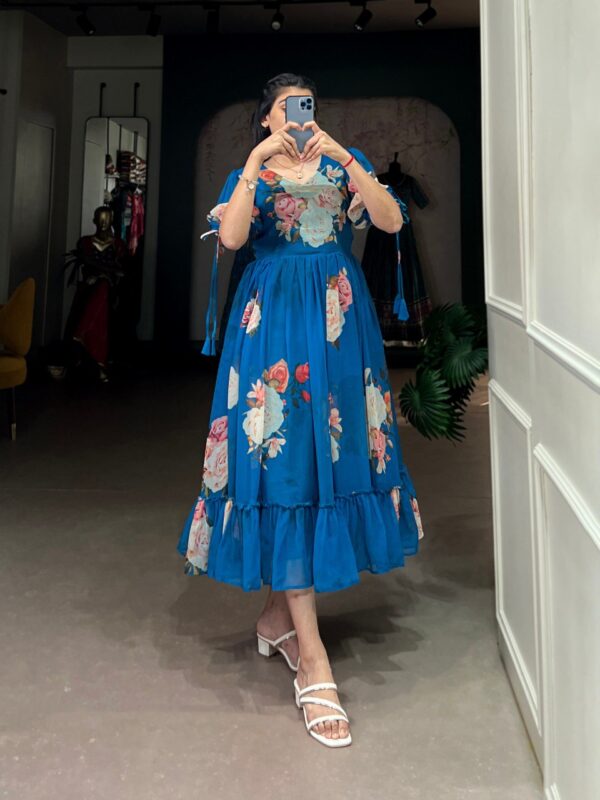Bloom Beautifully Western Frock (Firozi)