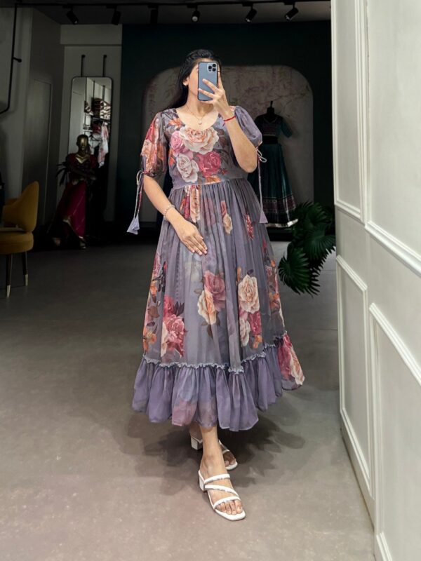 Bloom Beautifully Western Frock (Grey)