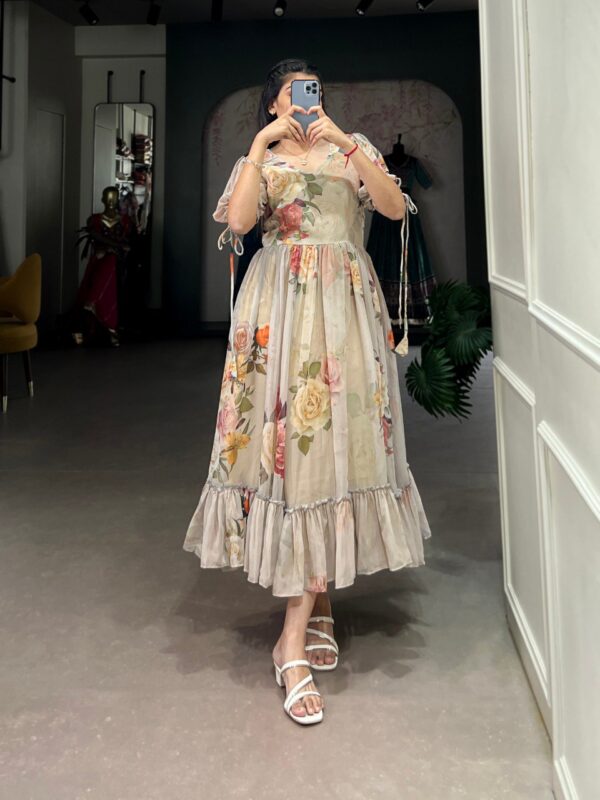Bloom Beautifully Western Frock (Off-White)
