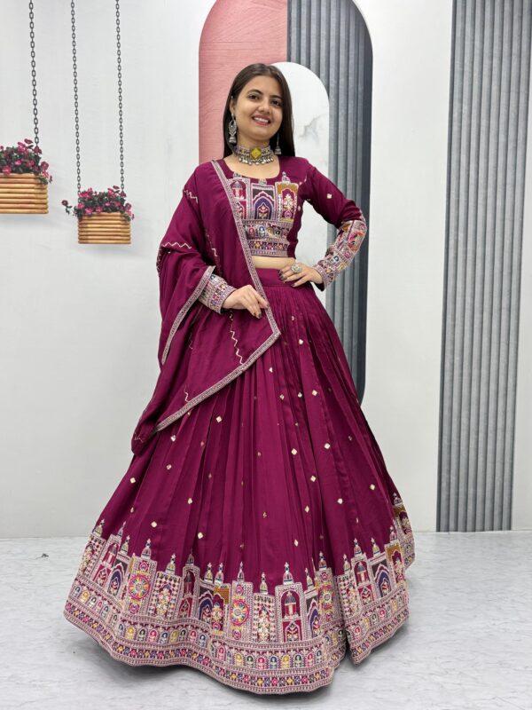 Premium Royal Nature Design Lehenga For Elegant View In Ocassion (Maroon)
