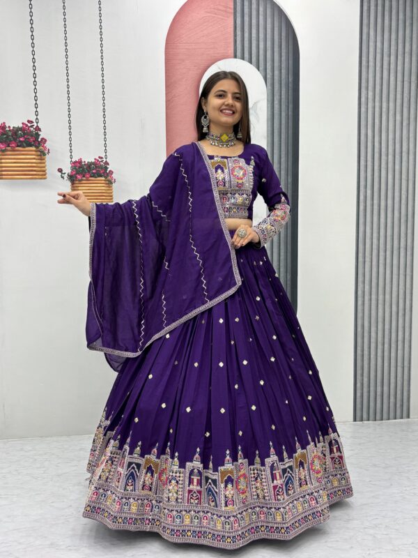 Premium Royal Nature Design Lehenga For Elegant View In Ocassion (Purple)
